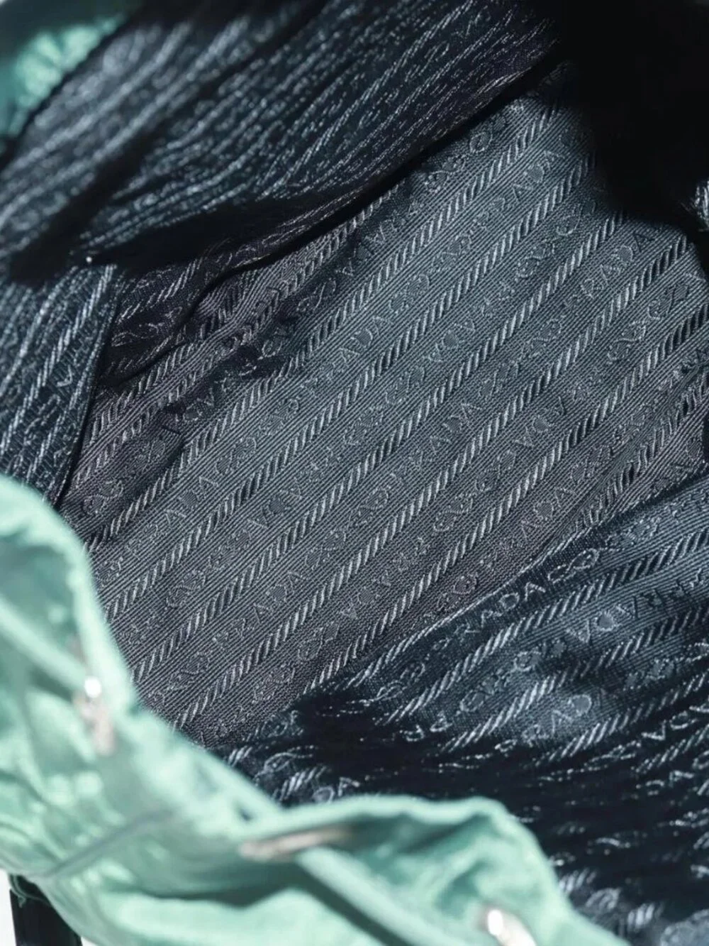 PRADA Backpack Nylon Green Silver Auth 161515 - Picture 12 of 16